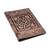 Porta pasaporte de ante - Porta pasaporte 100% ante marrón con detalles geométricos