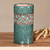 Jarrón de ceramica - Jarrón cilíndrico de cerámica verde y aguamarina inspirado en mosaicos