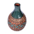 Ceramic vase, 'Armenian Era' - Mosaic-Inspired Green and Brown Round Bottle Ceramic Vase