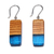 Pendientes colgantes de madera y resina - Pendientes colgantes geométricos de madera de albaricoque y resina azul