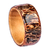 Men's wood band ring, 'Apricot Majesty' - Men's Apricot Wood and Tree Bark Band Ring from Armenia