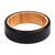 Men's wood band ring, 'Gallant Night' - Handcrafted Apricot and Ebony Wood Band Ring for Men