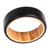 Men's wood band ring, 'Gallant Night' - Handcrafted Apricot and Ebony Wood Band Ring for Men