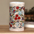 Ceramic vase, 'Vibrant Pomegranate' - Hand-Painted Ceramic Cylinder Vase with Pomegranate Motif