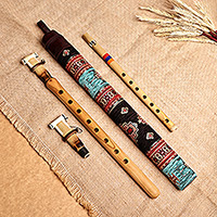Wood duduk and flute set, 'Rhythm of Armenia' - Handcrafted Apricot Wood Duduk and Flute Set with Case