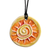 Ceramic pendant necklace, 'Shining Sun' - Hand-Painted Warm-Toned Sun-Themed Ceramic Pendant Necklace