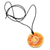 Ceramic pendant necklace, 'Shining Sun' - Hand-Painted Warm-Toned Sun-Themed Ceramic Pendant Necklace