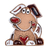 Ceramic magnet, 'Cutest Dog' - Handcrafted and Painted Dog and Heart Themed Ceramic Magnet