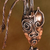 Copper sculpture, 'Curious Man' - Handmade Surrealist Oxidized Copper Sculpture of Man