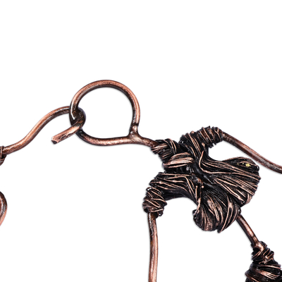 Escultura de cobre - Escultura romántica surrealista de cobre oxidado de pareja