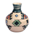 Ceramic vase, 'Majestic Artsakh' - Traditional Patterned Green and Ivory Ceramic Vase