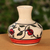 Ceramic vase, 'Pomegranate Triumph' - Handcrafted Pomegranate-Themed Red and Ivory Ceramic Vase