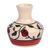 Ceramic vase, 'Pomegranate Triumph' - Handcrafted Pomegranate-Themed Red and Ivory Ceramic Vase