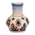 Ceramic mini vase, 'Serene Legacy' - Traditional Patterned Ivory and Blue Ceramic Mini Vase