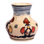 Ceramic mini vase, 'Serene Regality' - Classic Patterned Painted Ivory and Blue Ceramic Mini Vase