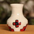 Mini florero de cerámica - Mini jarrón de cerámica con estampado tradicional hecho a mano