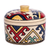 Ceramic jewelry box, 'Legacy of Glamour' - Handcrafted Traditional Patterned Round Ceramic Jewelry Box