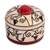 Ceramic jewellery box, 'Nature's Allure' - Handcrafted Nature-Themed Round Ceramic jewellery Box