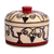 Ceramic jewelry box, 'Nature's Allure' - Handcrafted Nature-Themed Round Ceramic Jewelry Box