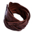 Leather strand bracelet, 'Braided Radiance' - Leather Wristband Bracelet with Braided Strands in Brown