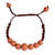 Terracotta beaded macrame pendant bracelet, 'Natural Spell' - Terracotta Beaded Macrame Pendant Bracelet from Armenia