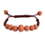 Terracotta beaded macrame pendant bracelet, 'Natural Spell' - Terracotta Beaded Macrame Pendant Bracelet from Armenia