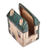 Ceramic napkin holder, 'Peaceful Home' (medium) - Turquoise and Ivory Ceramic House Napkin Holder (Medium)