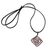 Collar colgante de cobre - Collar con colgante de cobre envejecido y martillado en forma de diamante