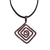 Collar colgante de cobre - Collar con colgante de cobre envejecido y martillado en forma de diamante