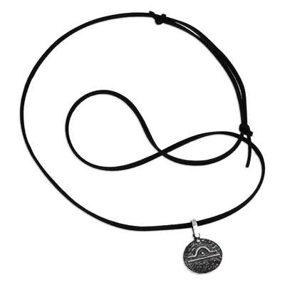 Sterling silver pendant necklace, 'Lovely Libra' - Sterling Silver Libra Pendant Necklace with Adjustable Cord