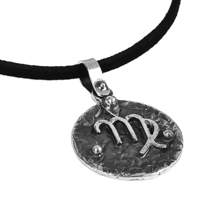 Sterling silver pendant necklace, 'Vibrant Virgo' - Sterling Silver Virgo Pendant Necklace with Adjustable Cord