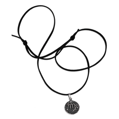 Sterling silver pendant necklace, 'Vibrant Virgo' - Sterling Silver Virgo Pendant Necklace with Adjustable Cord