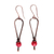 Jade dangle earrings, 'Energizing Allure' - Antique-Finished Copper and Natural Red Jade Dangle Earrings