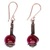 Agate dangle earrings, 'Sublime Allure' - Antiqued Traditional Copper and Red Agate Dangle Earrings