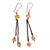 Agate waterfall earrings, 'Dancing Sunshine' - Antique-Finished Copper and Natural Agate Waterfall Earrings