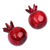 Wood magnets, 'Tiny Passion' (pair) - Pomegranate-Shaped Red Lindon Tree Wood Magnets (Pair)