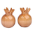 Imanes de madera, (par) - Imanes de madera de lindon natural en forma de granada (par)