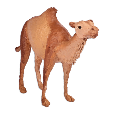 Escultura de papel maché - Escultura de camello de papel maché pintada a mano de Armenia