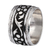 Sterling silver band ring, 'Floral Spell' - Floral Polished and Oxidized Sterling Silver Band Ring