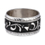 Sterling silver band ring, 'Blossoming Shadows' - Nature-Themed Polished and Oxidized Sterling Silver Ring