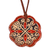 Ceramic pendant necklace, 'Majestic Red' - Floral Handcrafted Red and Black Ceramic Pendant Necklace