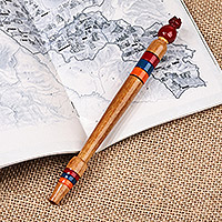 Bolígrafo de madera - Bolígrafo Clásico De Madera De Haya Pintada Con Temática De Granada