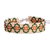 Glass beaded wristband bracelet, 'Spring Luck' - Traditional Floral Green Glass Beaded Wristband Bracelet