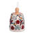 Ceramic bell ornament, 'Fruit Splendor' - Handmade Ceramic Bell Ornament with Pomegranate Grape Motifs