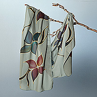 Curated gift set, 'Floral Euphoria' - Sterling Silver Jewelry and Silk Scarf Curated Gift Set