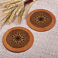 Wood coasters, Cycle of Taste (pair)