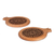 Wood coasters, 'Pomegranate Elixir' (pair) - Pair of Pomegranate-Shaped Beechwood Coasters