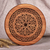 Wood trivet, 'Timeless Delight' - Armenian Hand-Carved Round Leafy-Patterned Beechwood Trivet