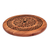 Wood trivet, 'Timeless Delight' - Armenian Hand-Carved Round Leafy-Patterned Beechwood Trivet