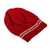 Knit hat, 'Cozy Red' - Artisan-Made Striped Red Acrylic and Wool Blend Knit Hat